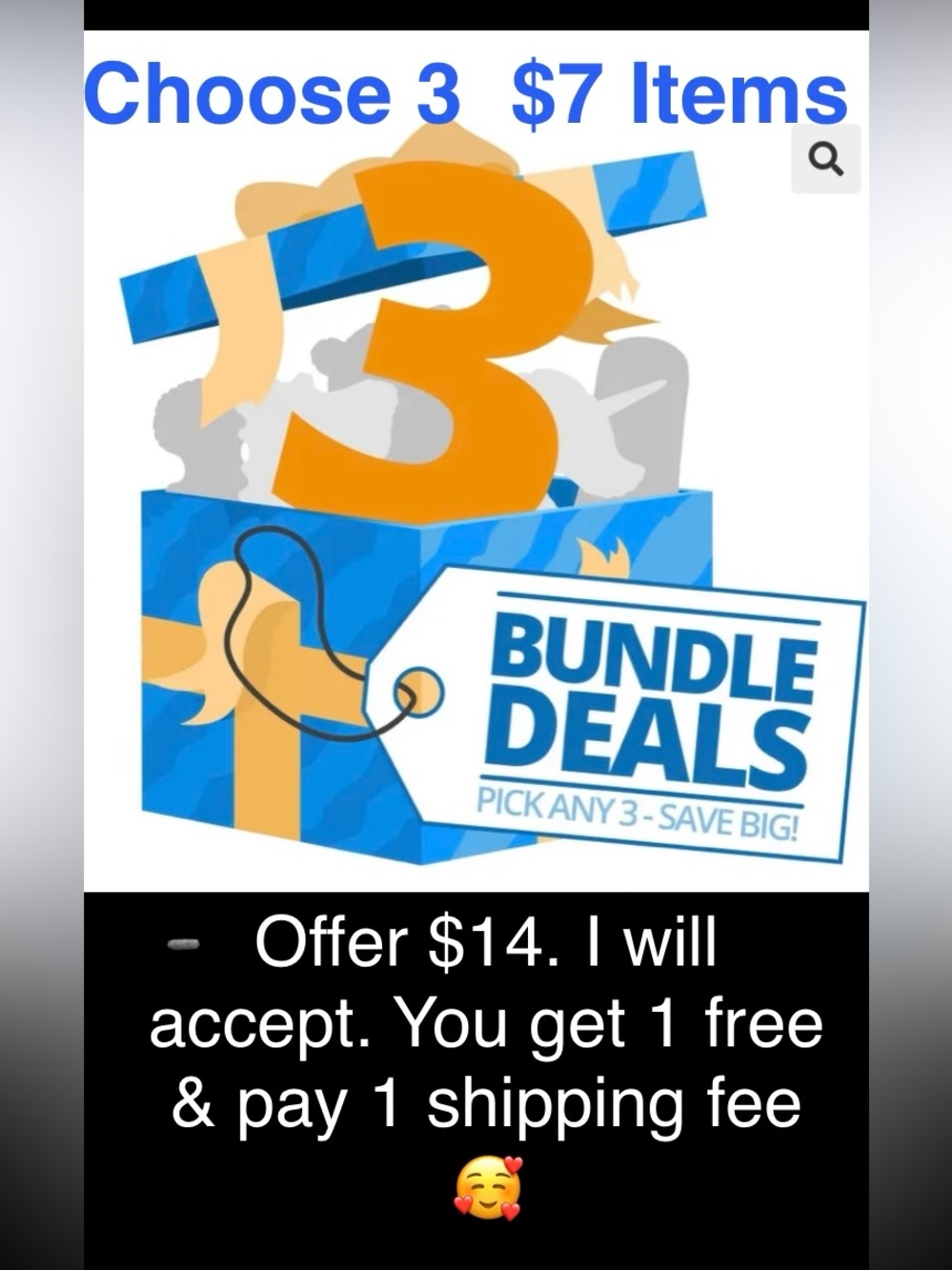 Bundle Deal- Choose any 3 items priced $7 … offer & pay only $14
